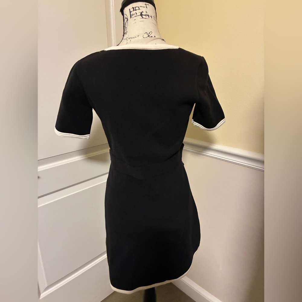 NWOT Kate spade patch pocket knit buttons black and white dress size small - Picture 2 of 7